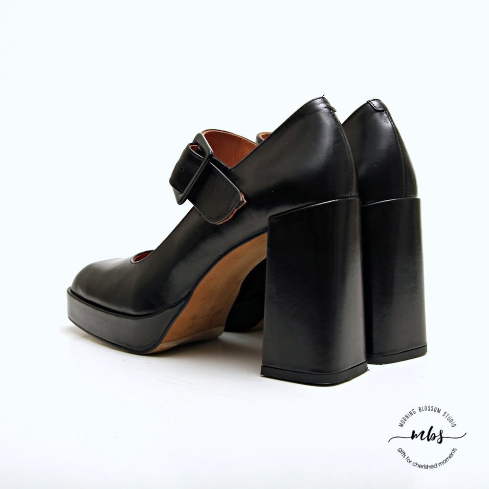 NWT Jonak Paris Mary Jane Block Heels Leather‎ Platform - Picture 5 of 15